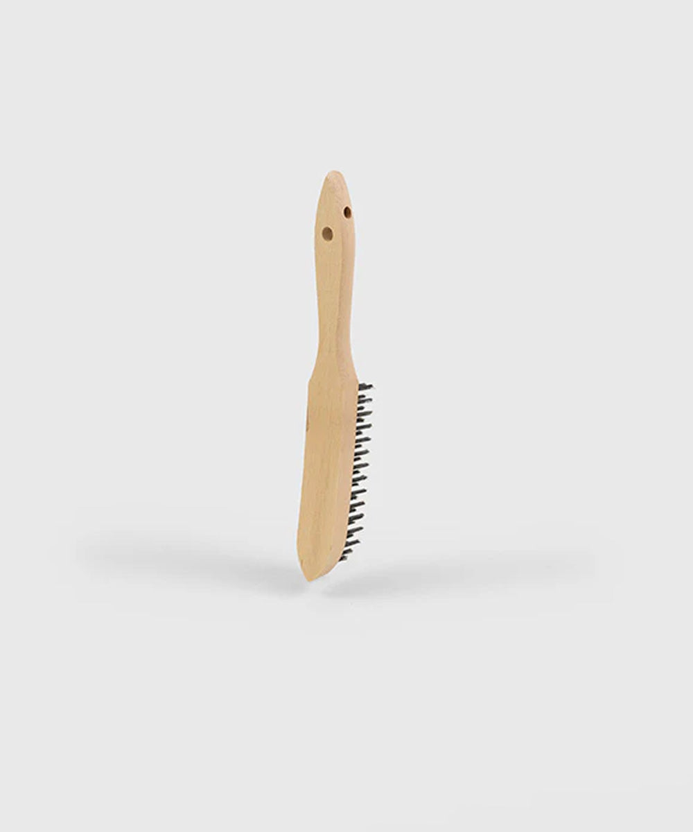 Traditional Wooden Wire Scratch Brush - Stiff