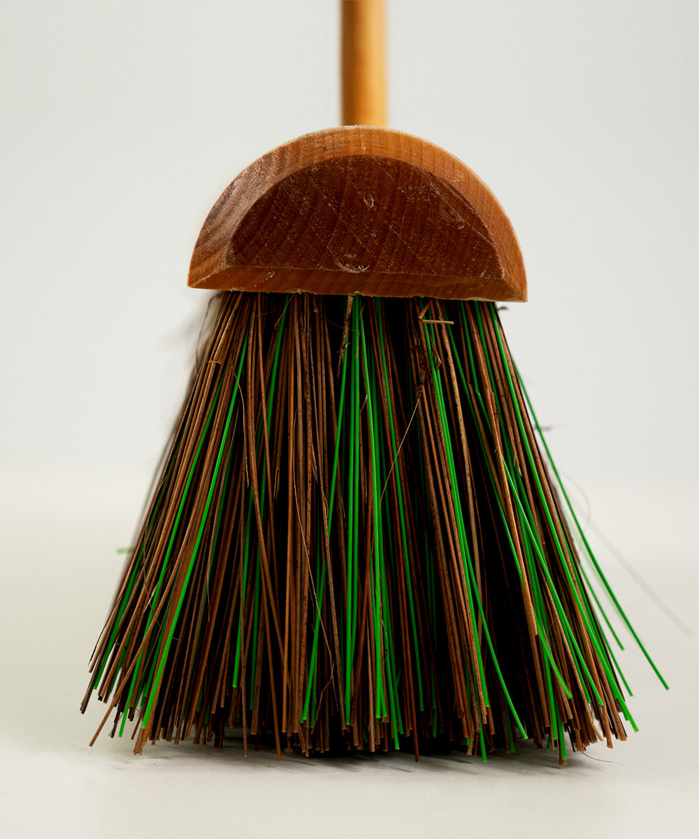 Traditional Wooden Yard Broom  - Stiff