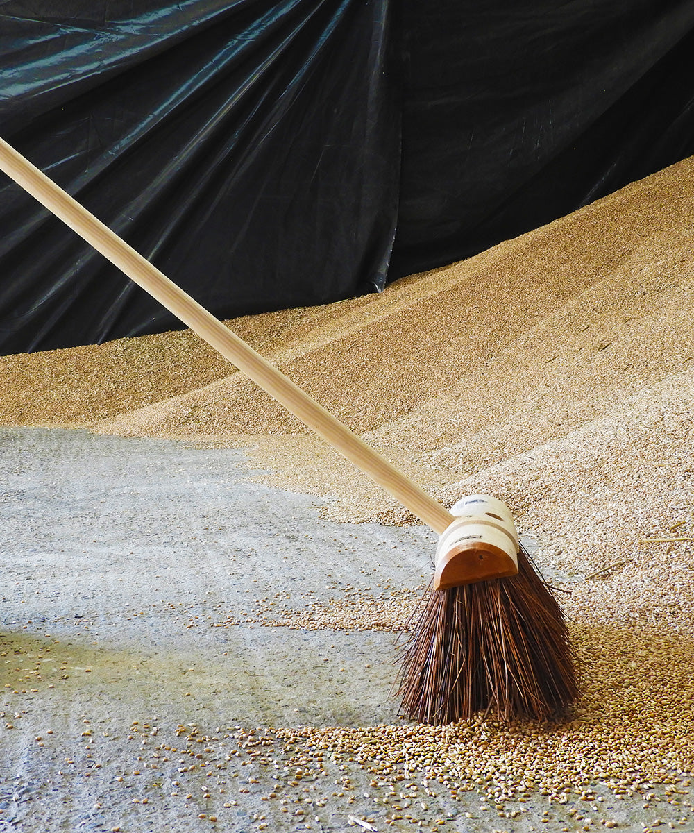 Traditional Wooden Yard Broom - Stiff