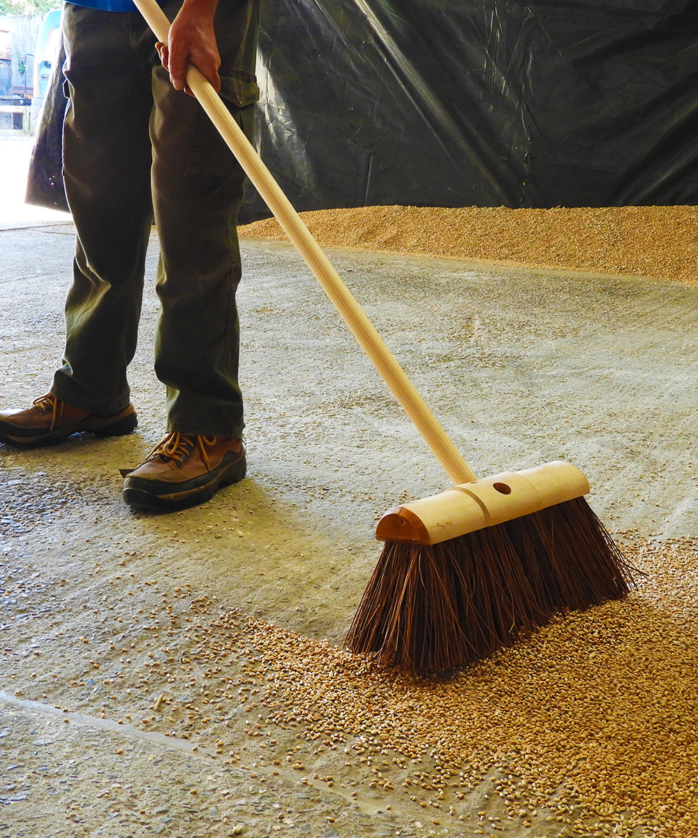 Traditional Wooden Yard Broom - Stiff