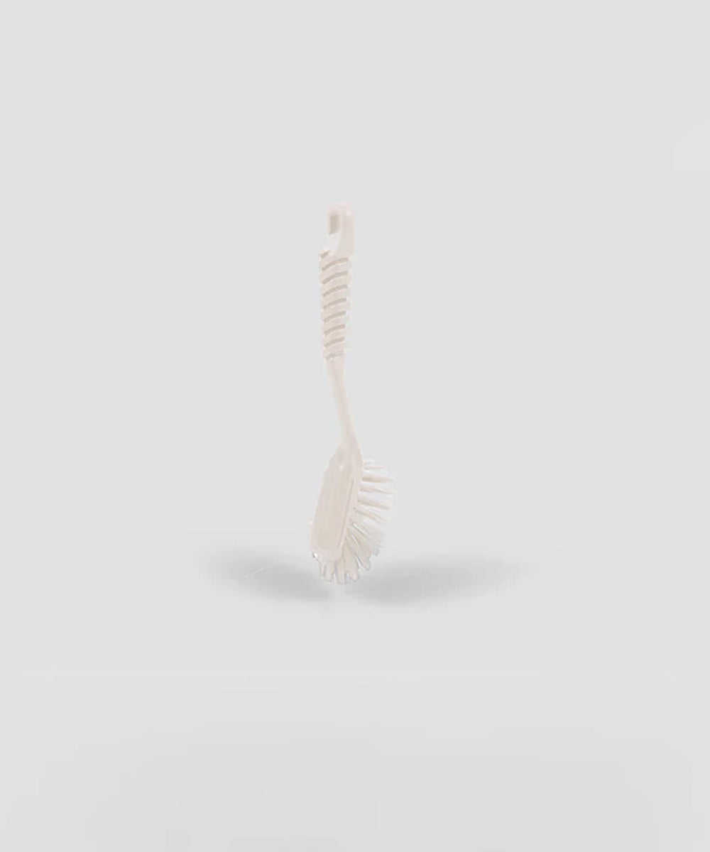 Everyday Dish Brush With Scraper (White) - Medium Stiff