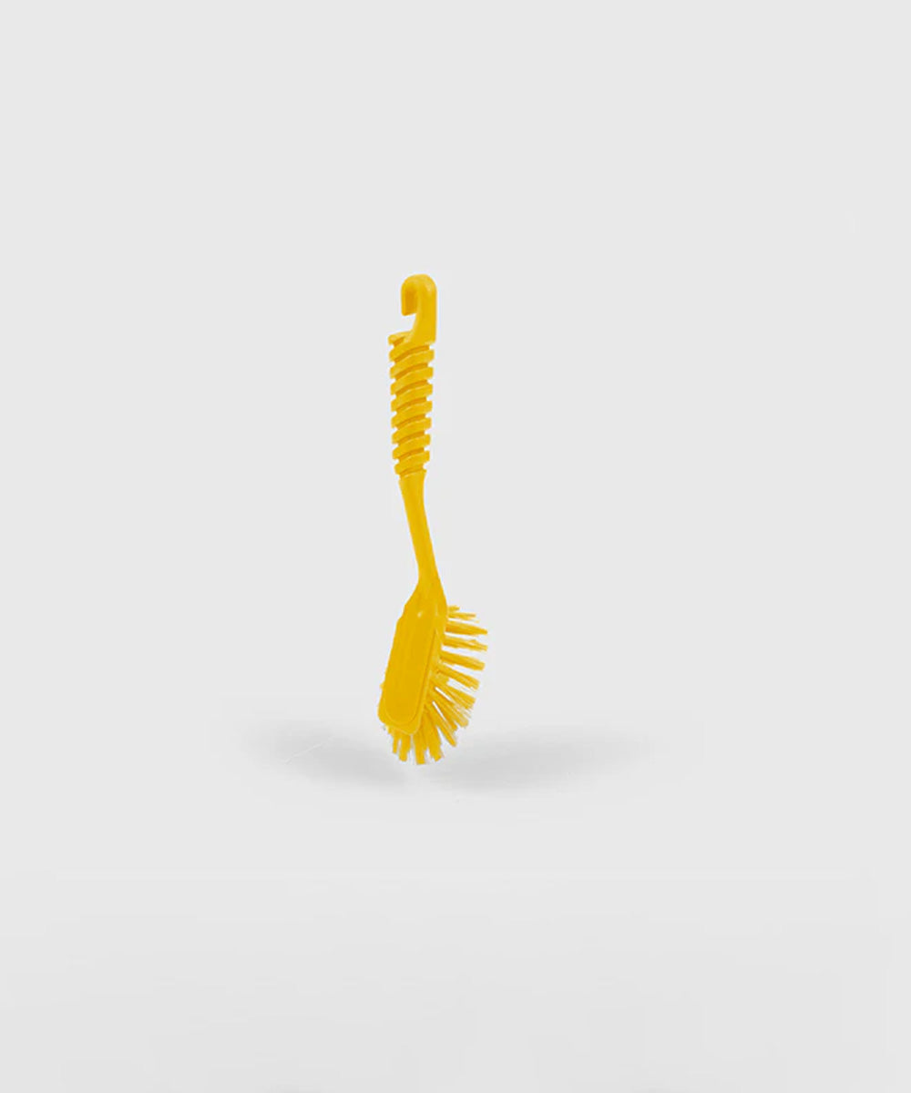 Everyday Dish Brush With Scraper (Yellow) - Medium Stiff