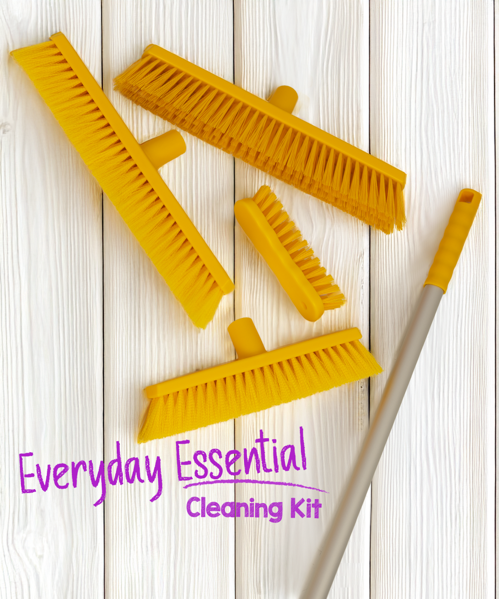 Everyday Essential Cleaning Kit – Sweeping & Scrubbing Set (Yellow)