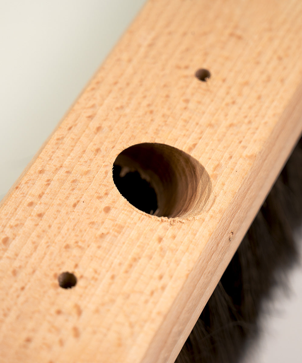 Finest by Hillbrush Wooden Platform Broom With Handle - Medium Stiff