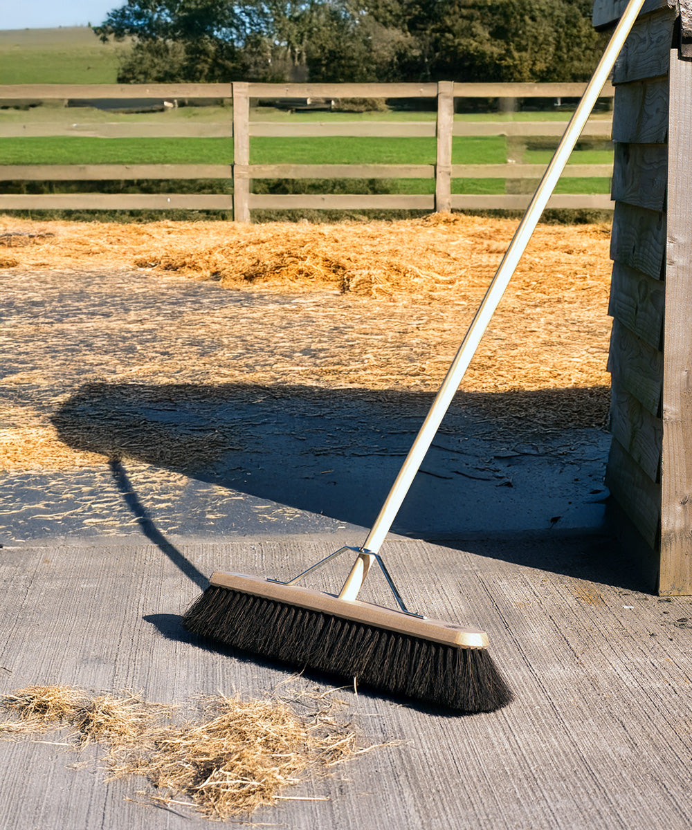 Finest by Hillbrush Wooden Broom With Handle & Stay - Stiff