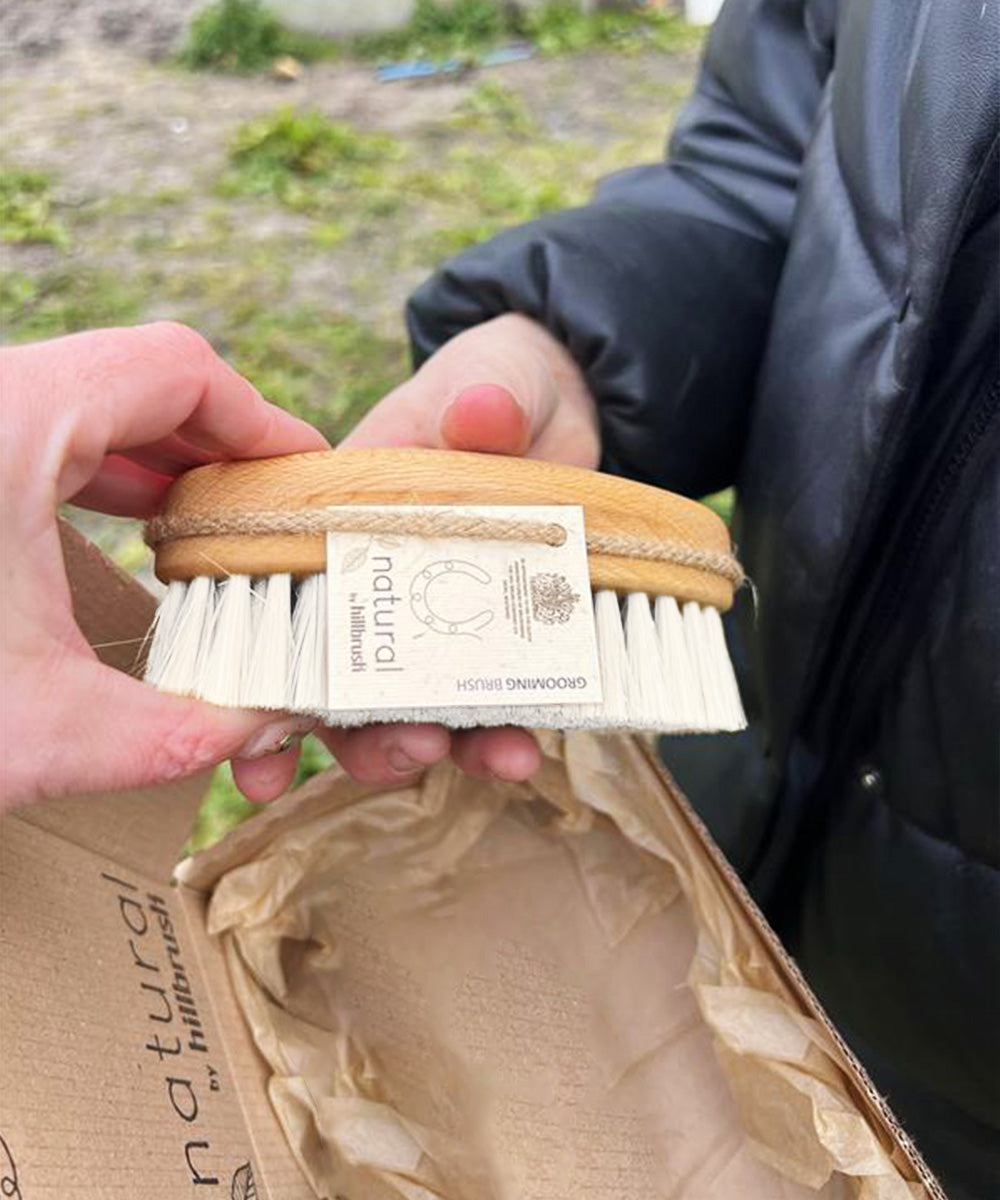 Natural by Hillbrush Goat Hair Finish & Shine Grooming Brush – Ultra Soft