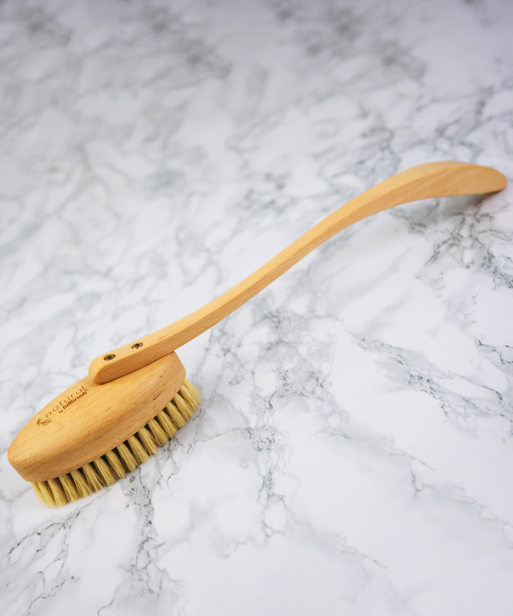 Natural by Hillbrush Long Handled Bath Brush Stiff - Stiff