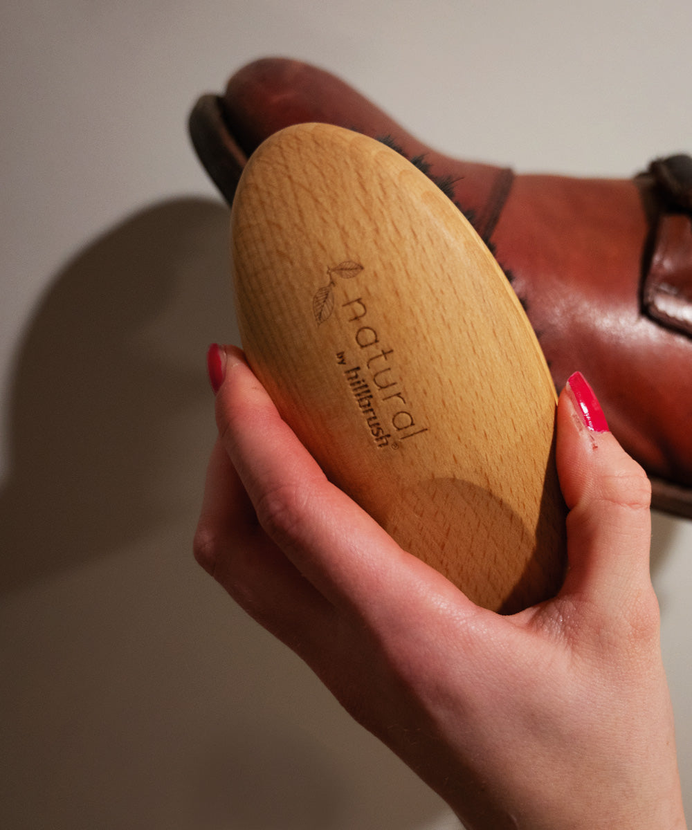 Natural by Hillbrush Large Dark Shoe Shine Brush - Soft