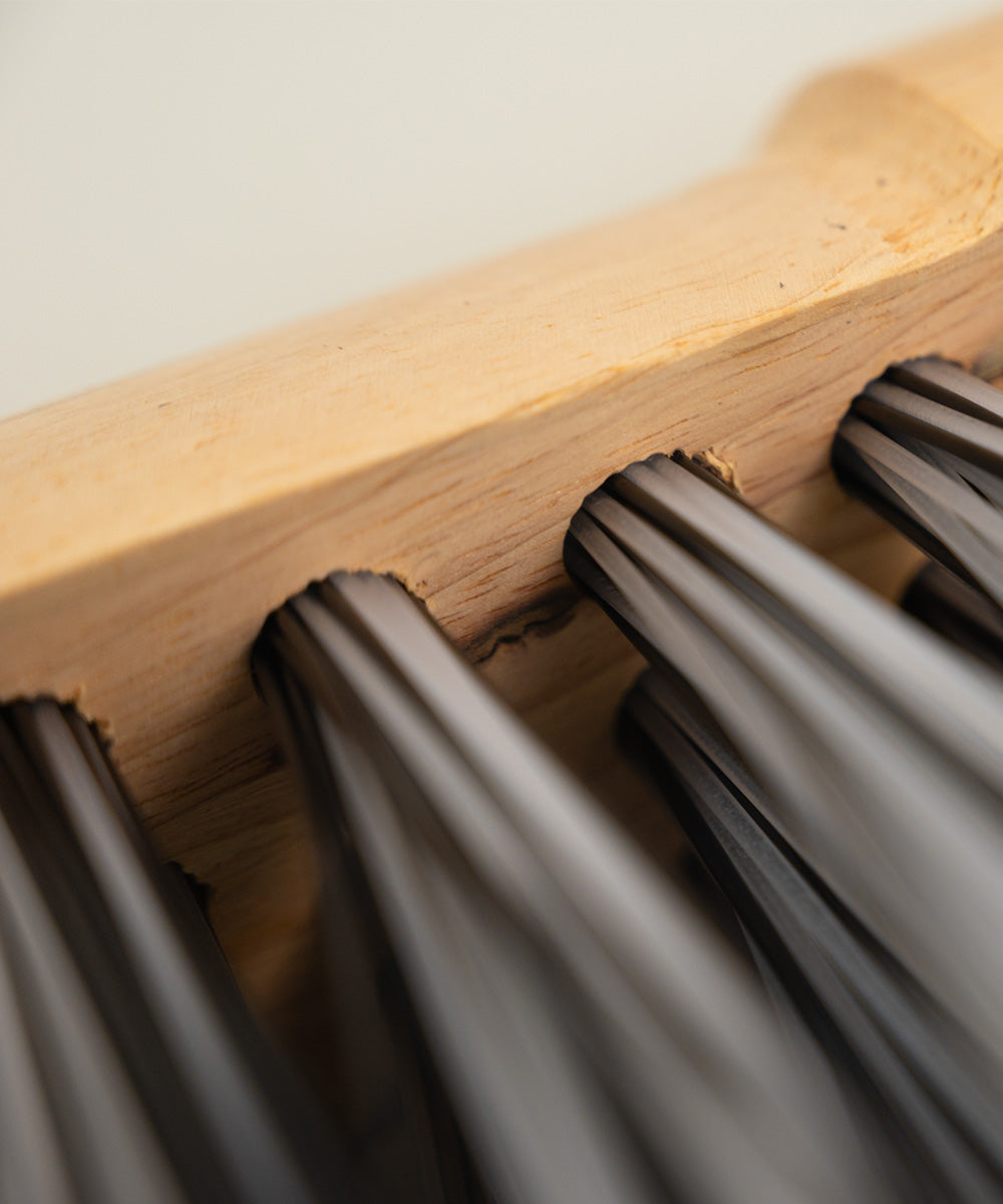 Traditional Wooden Yard Broom With Handle - Stiff