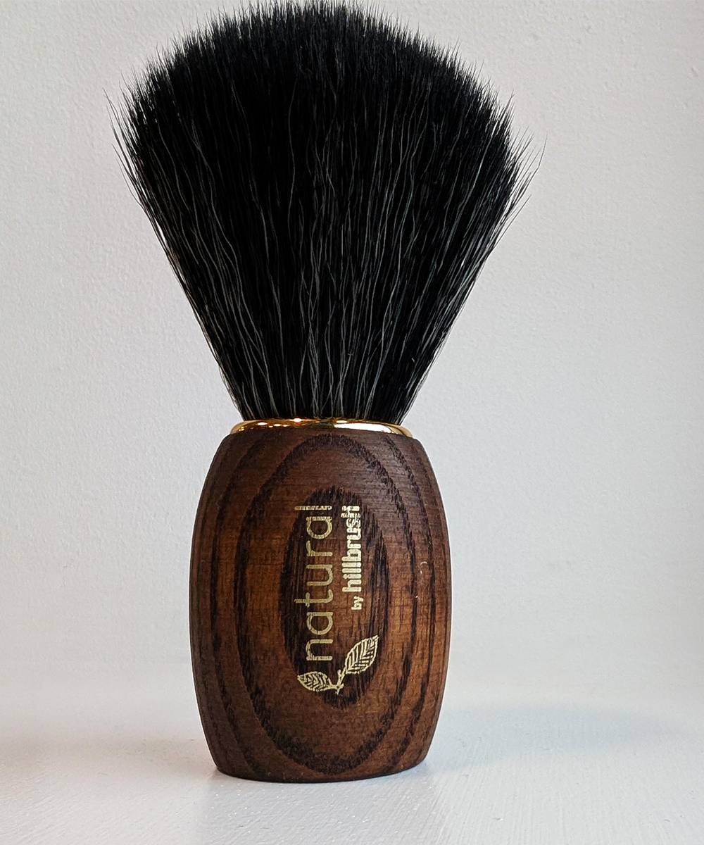Natural by Hillbrush Synthetic Vegan Shaving Brush, Dark Finish