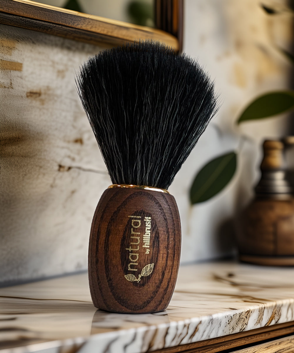 Natural by Hillbrush Synthetic Vegan Shaving Brush, Dark Finish