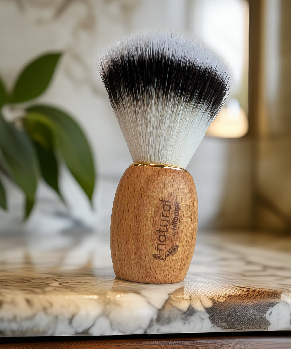 Natural by Hillbrush Synthetic Vegan Shaving Brush, Light Finish