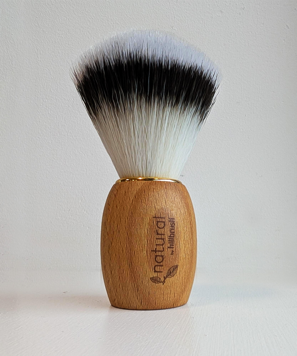 Natural by Hillbrush Synthetic Vegan Shaving Brush, Light Finish