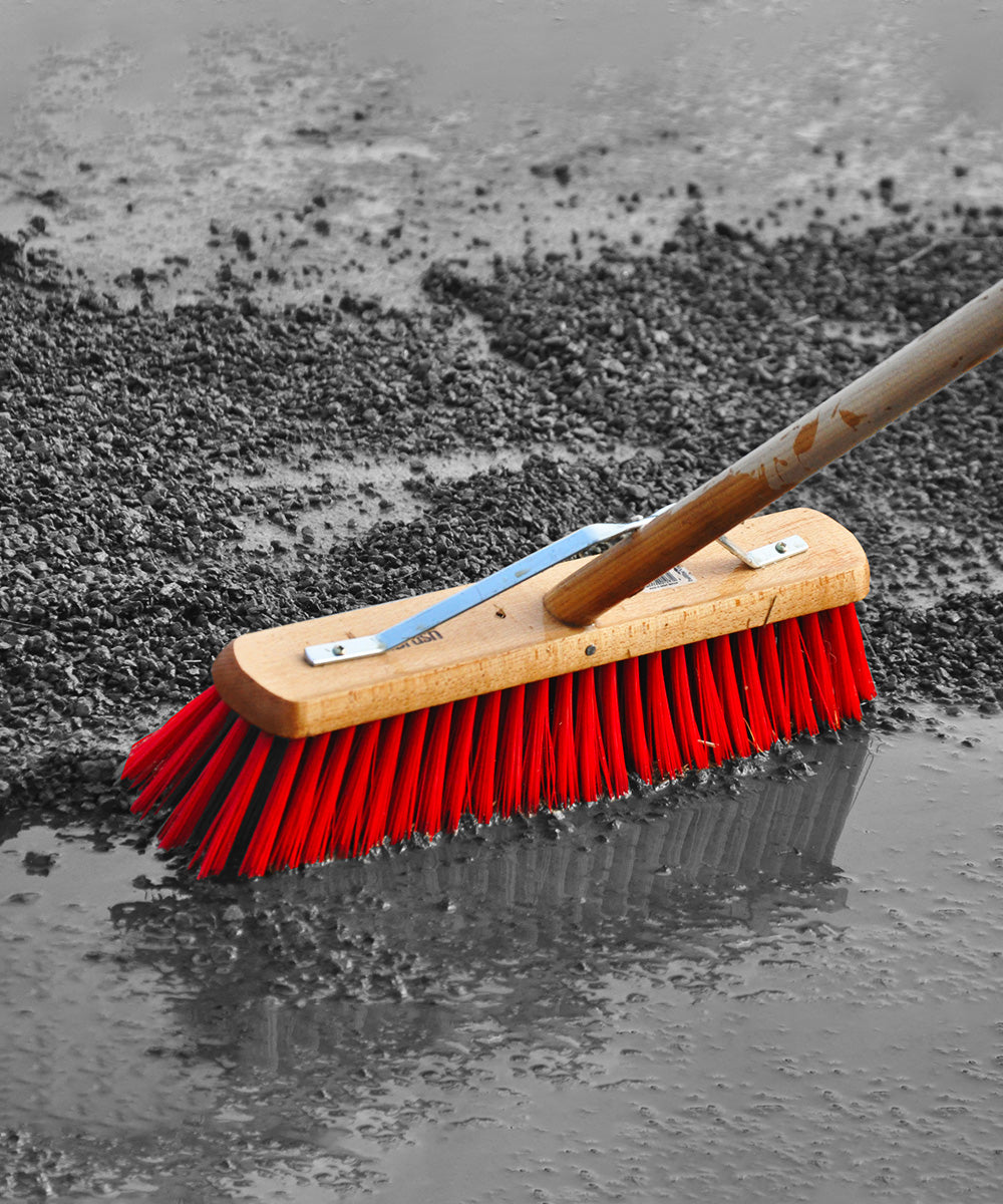 Traditional Wooden Yard Broom With Handle - Medium Stiff