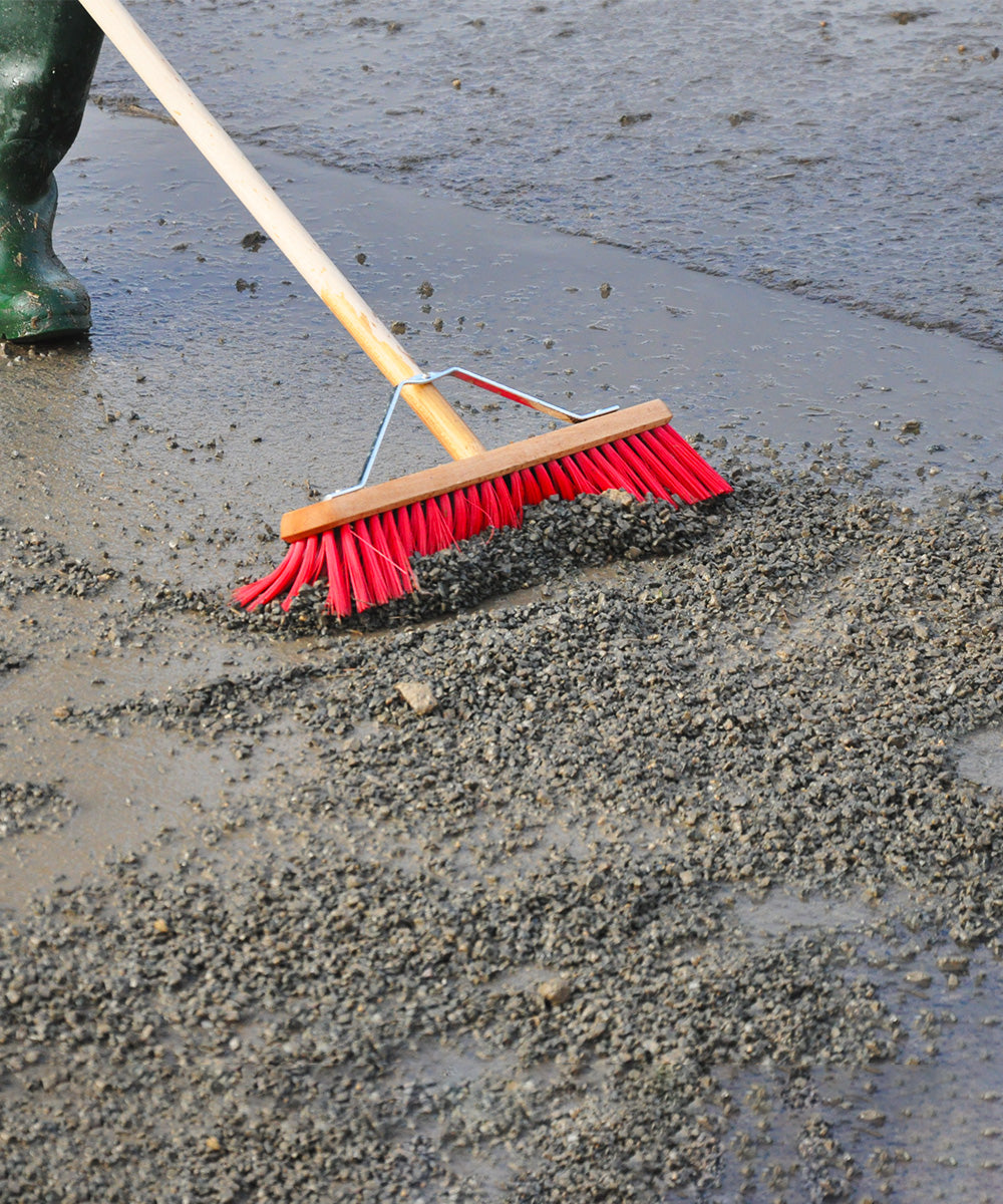 Traditional Wooden Yard Broom With Handle - Medium Stiff