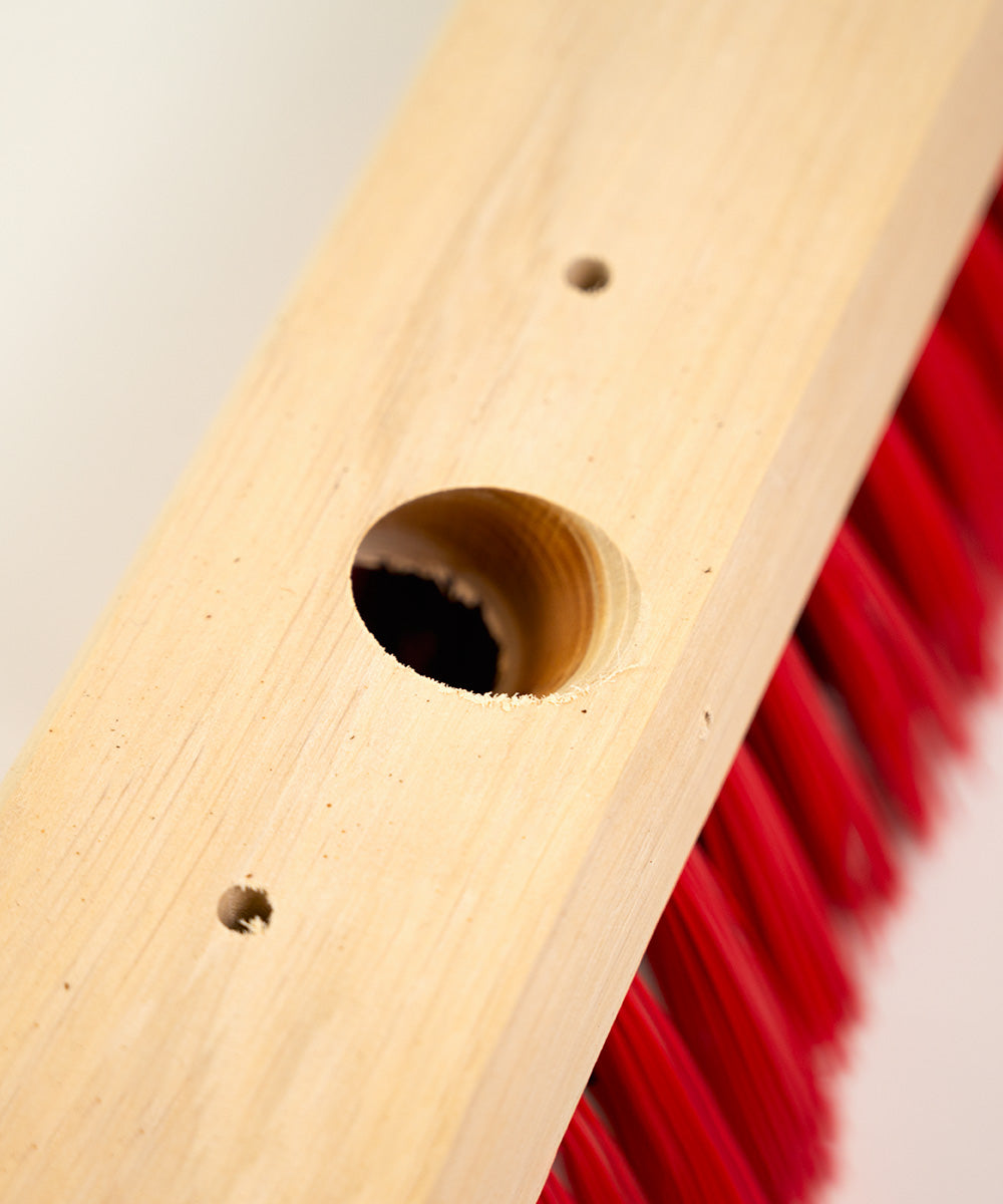 Traditional Wooden Yard Broom With Handle - Medium Stiff