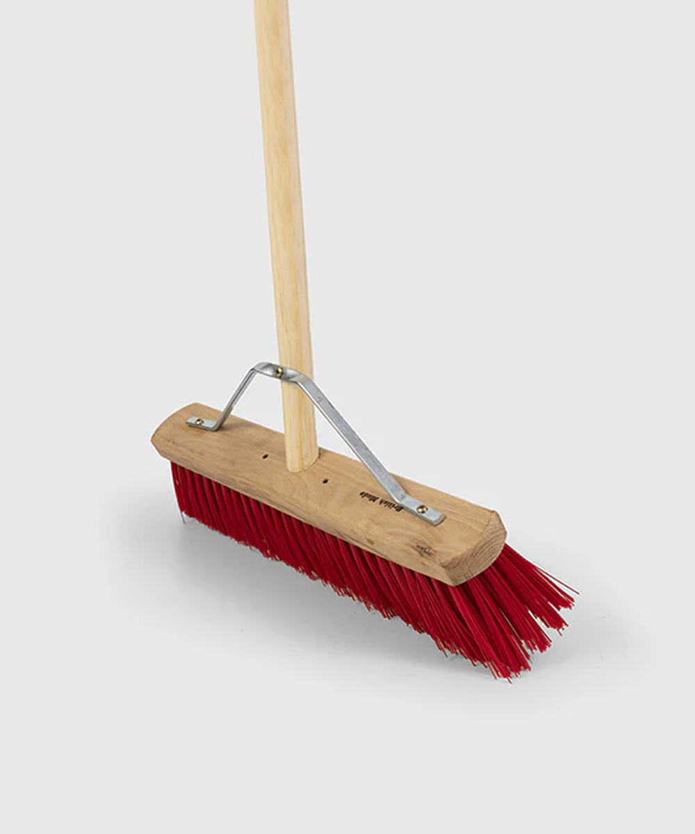 Traditional Wooden Platform Broom With Handle - Stiff