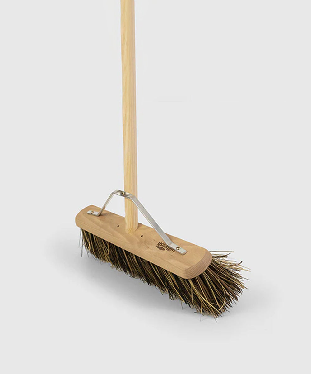 Traditional Wooden Platform Broom With Handle - Stiff