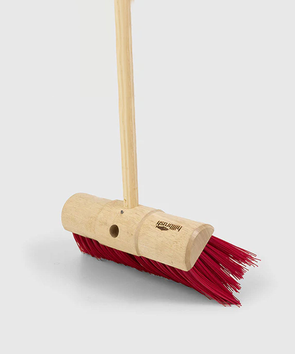 Traditional Wooden Yard Broom With Handle - Stiff
