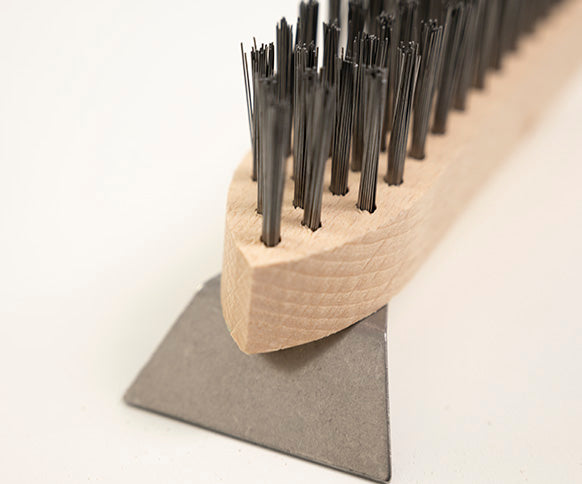 Traditional Wire Scratch Brush With Scraper - Stiff