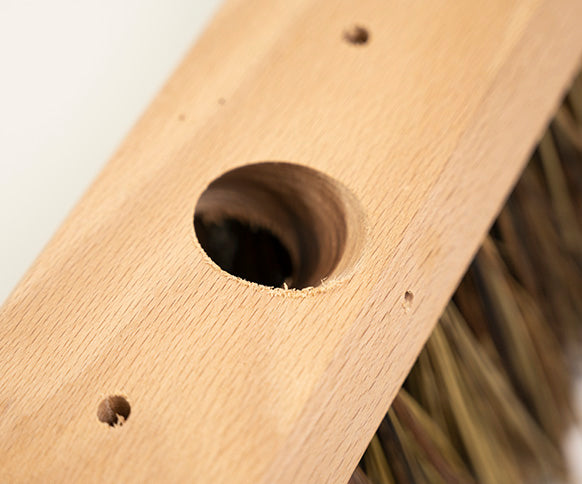 Traditional Wooden Platform Broom With Handle - Stiff