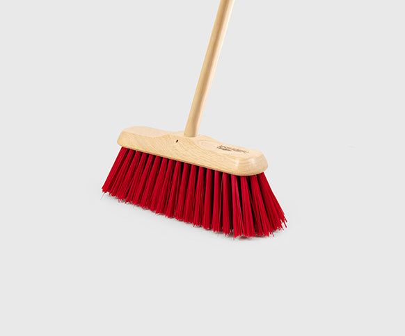 Traditional Wooden Broom With Handle - Stiff