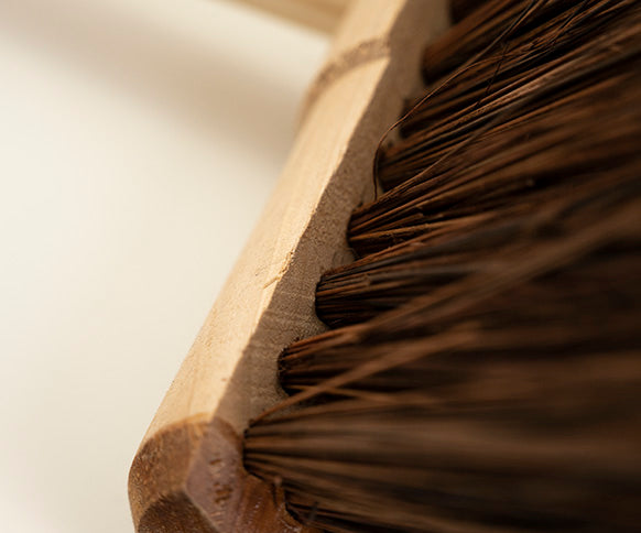 Traditional Wooden Yard Broom With Handle - Stiff